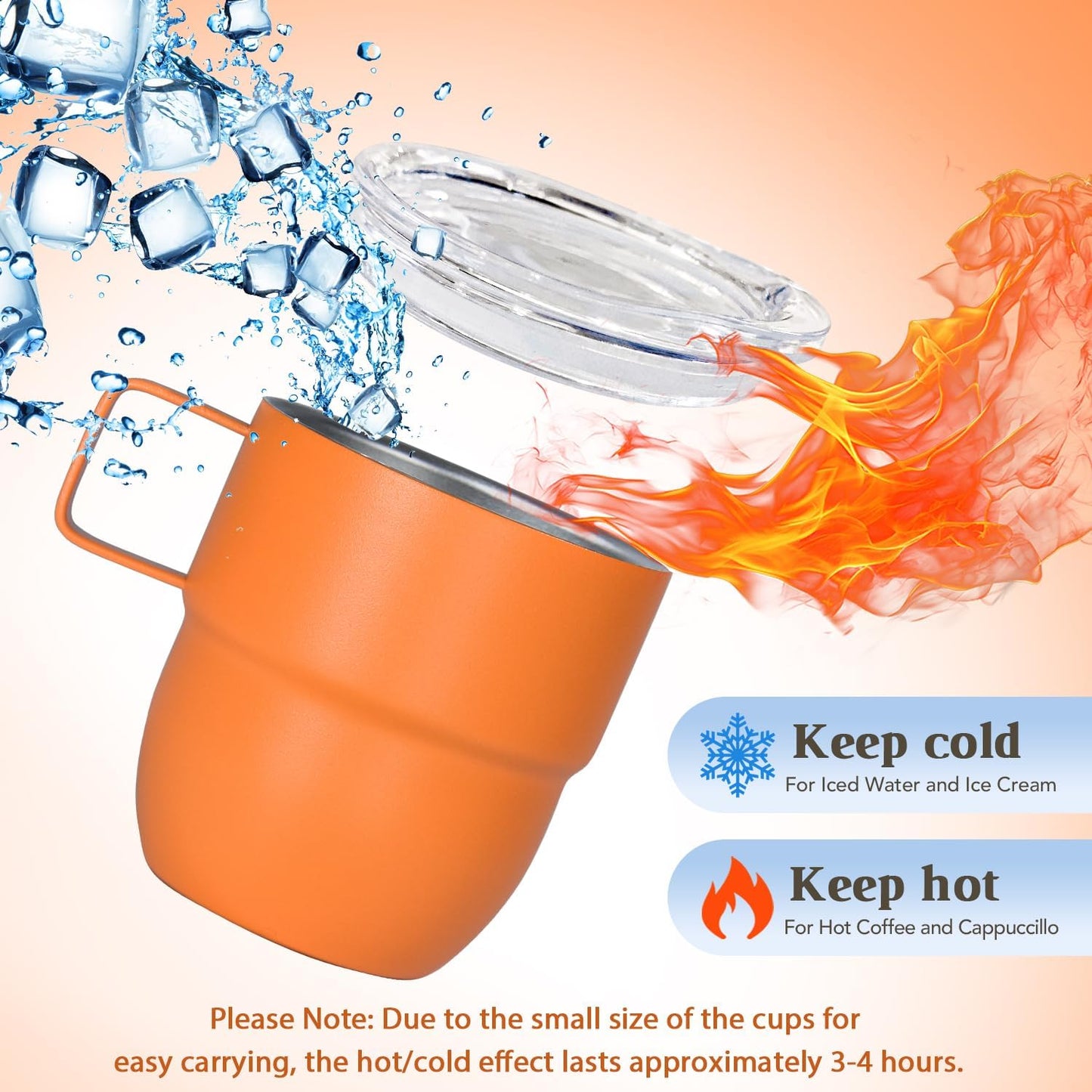 4oz Espresso Cup Set of 2, Insulated Espresso Mug With Lid and Straw, Espresso Shot Glasses with Handle, Double Walled Stainless Steel Small Expresso Shots Cup for Coffee