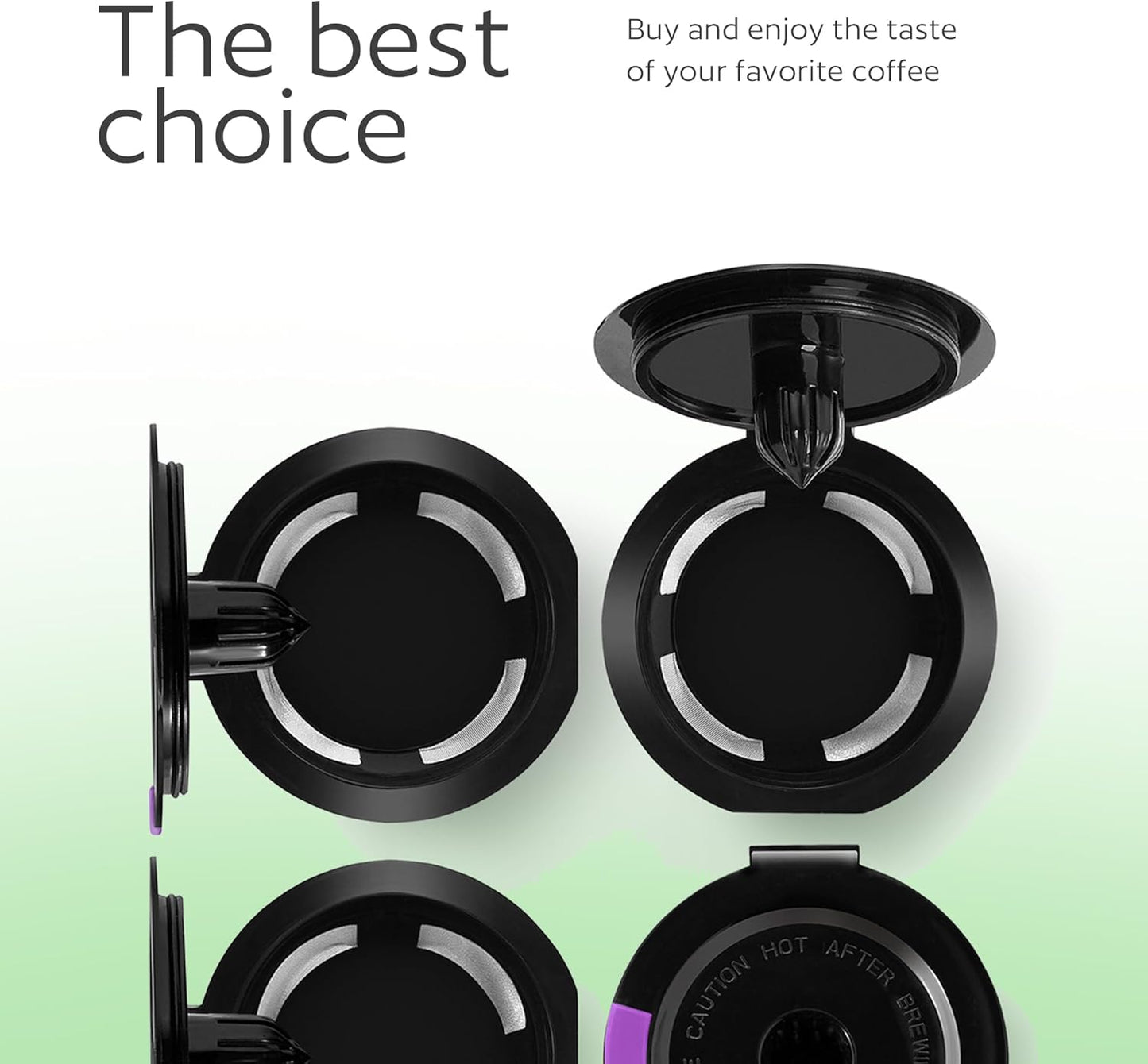 GoodCups 4 Reusable K Cups for Keurig - 4 Black Refillable Kcups Coffee Filters for Keurig Coffee Makers