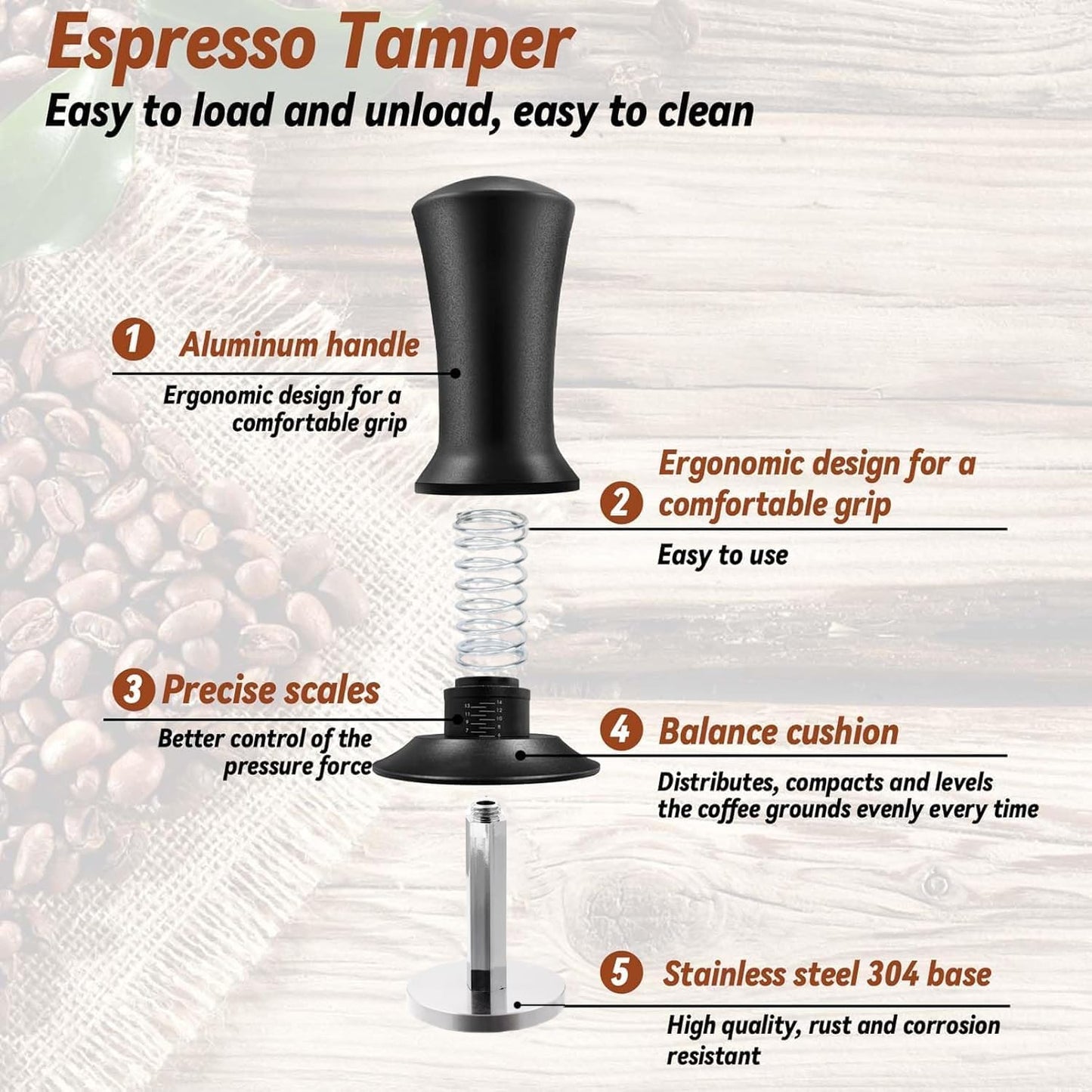 22 PCS Espresso Accessories Kit，53mm Coffee Tamper Set ，Barista Kit - with Frothing Pitcher WDT Tool Stirrer Tamper Mat Coffee Stencils Latte Art Pen