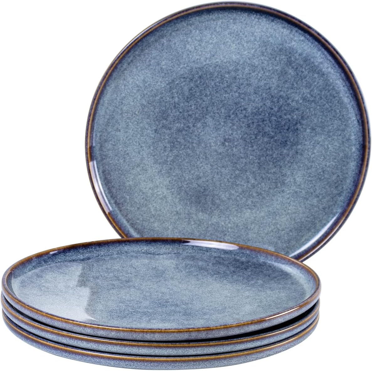UNICASA Ceramic Large Dinner Plates - 11 Inch Dessert, Salad Plate Set of 4 for Steak, Pasta, Dinnerware Sets, Scratch Resistant - Porcelain Serving Dishes, Dishwasher & Microwave Safe (Blue)