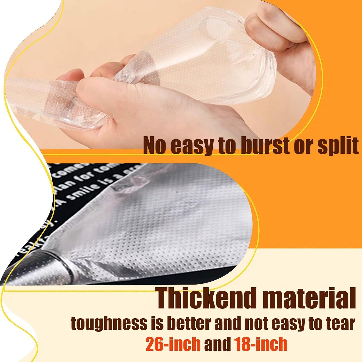 18 Inch Tipless Piping Bags for Royal Icing, 26 Inch Large Piping Bags, Thickened and Non-Slip Piping Icing Bags Disposable