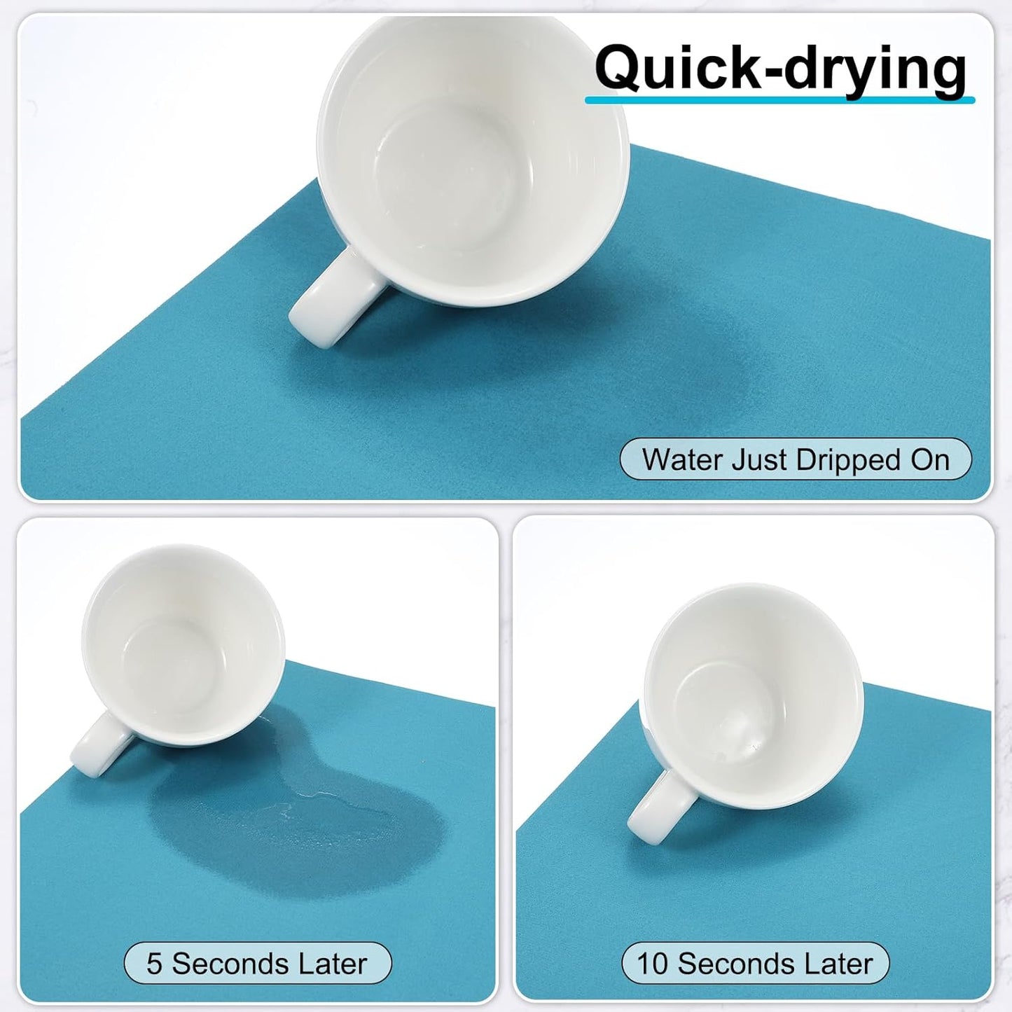 uxcell Silicone Mats for Kitchen Counter, 15.7" x 11.8" Non-Slip Countertop Protector Mat Heat Resistant Coffee Mat Waterproof Table Placemat, Navy Blue