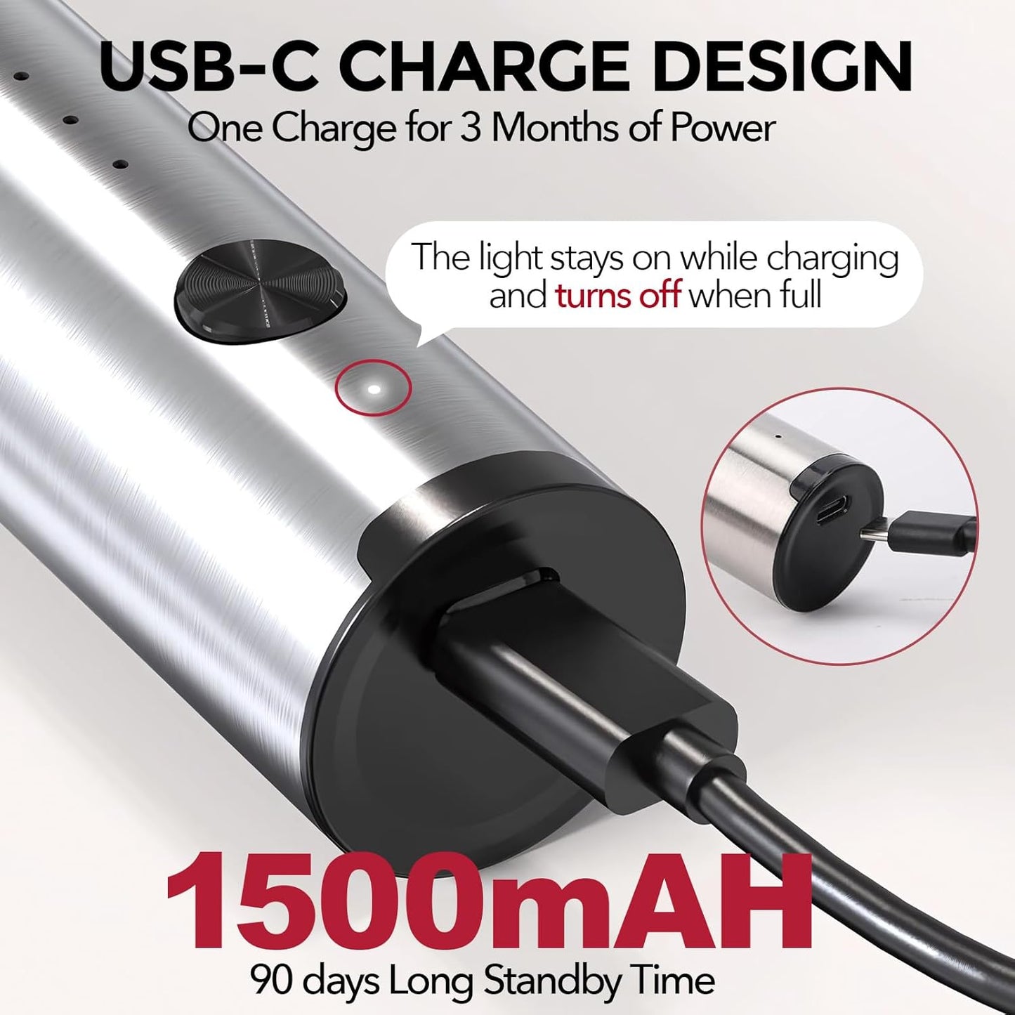 YARRAMATE Rechargeable Milk Frother Wand Handheld With Stand, 3 Speed Adjustable Drink Mixer with 2 Whisks, Stainless Steel Electric Stirrer for Coffee, Lattes, Protein Shakes, Matcha, Egg