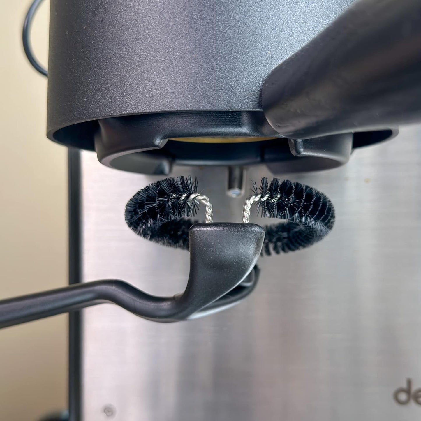 Espresso Machine Cleaning Brush for 58mm Grouphead, Detachable 360° Nylon Cleaning Bristles