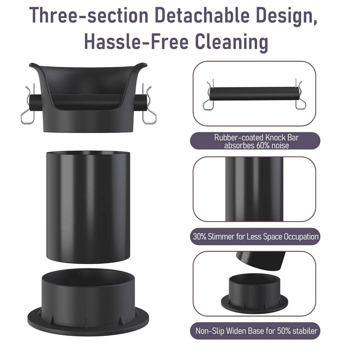 4L Espresso Knock Box, Coffee Grounds Disposal and Recycle Trash Can with Brush, Towel and 100 pcs Collecting Bags, Barista Essential Coffee Accessory for Cafe Shop Home Bars Office Work Breakroom