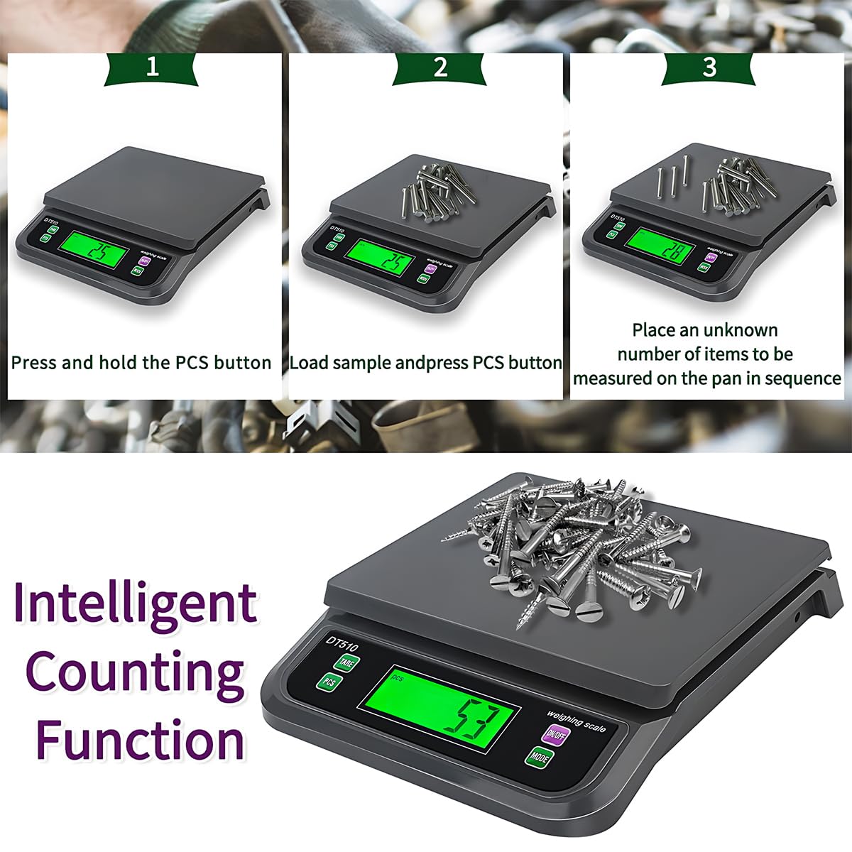 66LB 30kg Large Digital Kitchen Scale Food Scale for Baking Cooking Bread Meat Scales with Tare and Prep Counting LCD Display with Adapter, 6 Unit (Grey, 30kg)