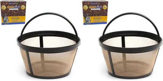 GOLDTONE Reusable 8-12 Cup Basket Coffee Filter fits Mr. Coffee Makers and Brewers, Replaces your Paper Coffee Filters, BPA Free (Pack of 2)