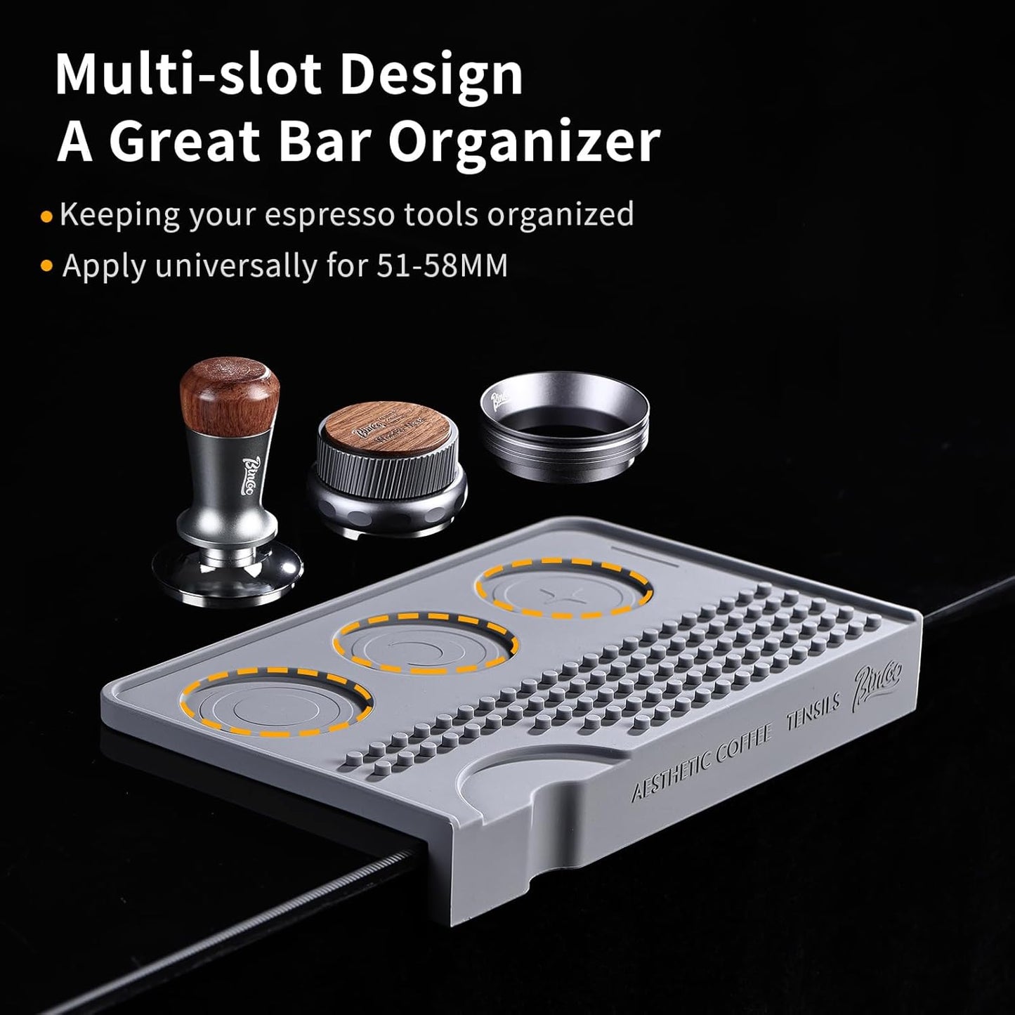 Espresso Tamping Mat for Counter, Ultra Thick Silicone Tamper Mat Coffee Bar Mat,Espresso Mat for Countertops,Fits for Baristas Home Kitchen Bar