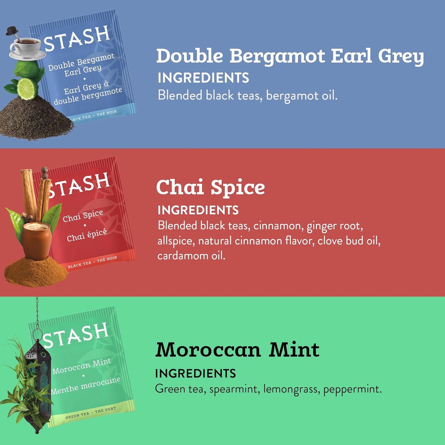 Stash Tea Day to Night Tea Sampler - Assorted Specialty Tea Gift Set, High to No Caffeine, 7 Flavors, 35 Tea Bags