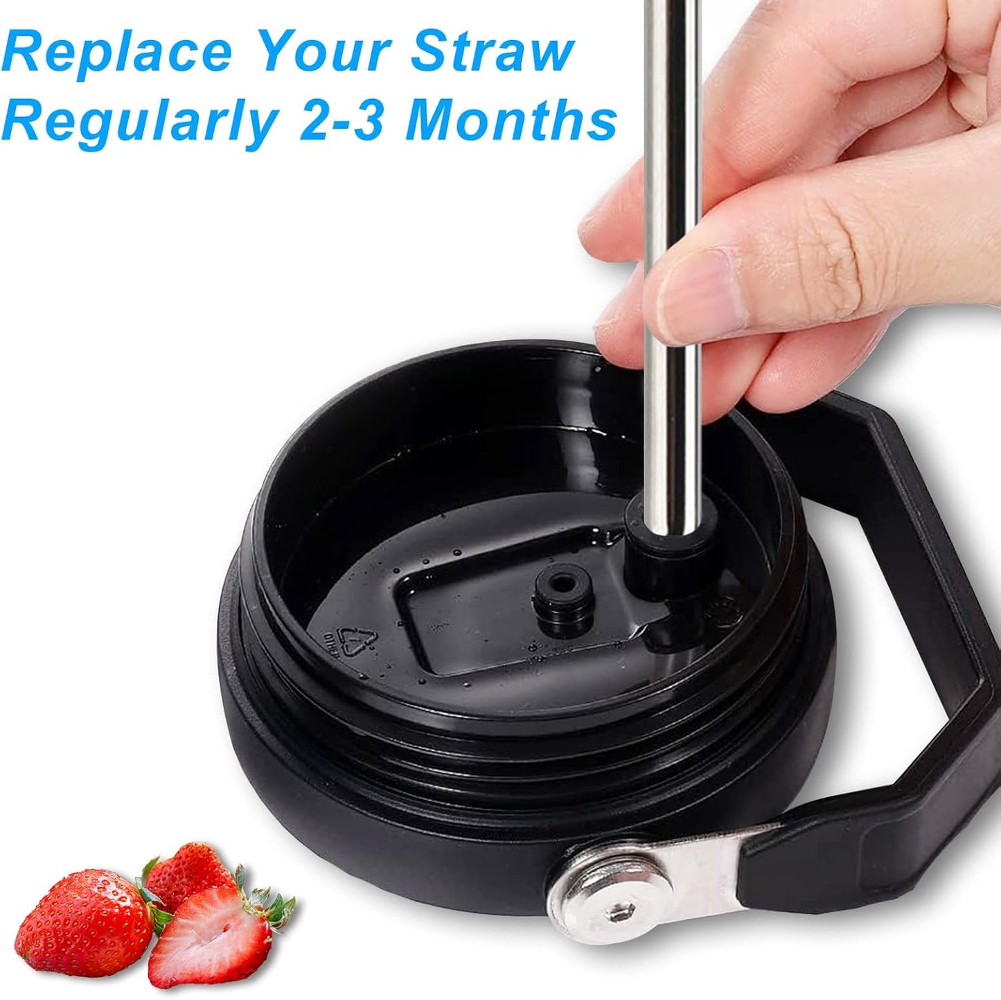 Metal Straws Reusable for Stanley Iceflow Flip 30oz Tumbler,6 Pack Replacement Stainless Steel Straws with 2PCS Straw Cleaner Brush for Stanley Accessories (Stainless Steel, for Stanley Iceflow 30oz)