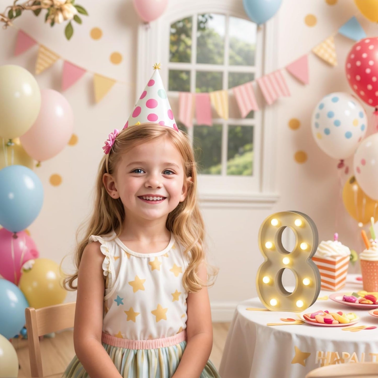 Foaky Decorative Led Marquee Light Up Number, Marquee Light Up Number Sign for Night Light Wedding Birthday Party Christmas Home Bar Decoration Number(8)