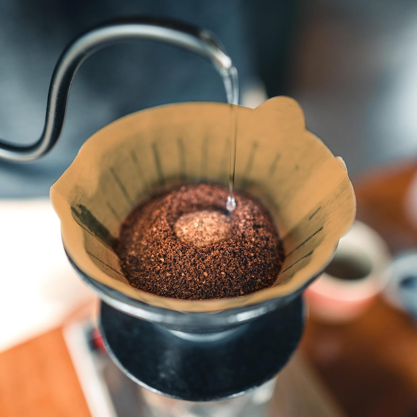 200 Count Cone Coffee Filters #4, Natural Brown Paper Cone Shaped Coffee Filters for Pour Over and Drip Coffee Maker (100 Count, Pack of 2)