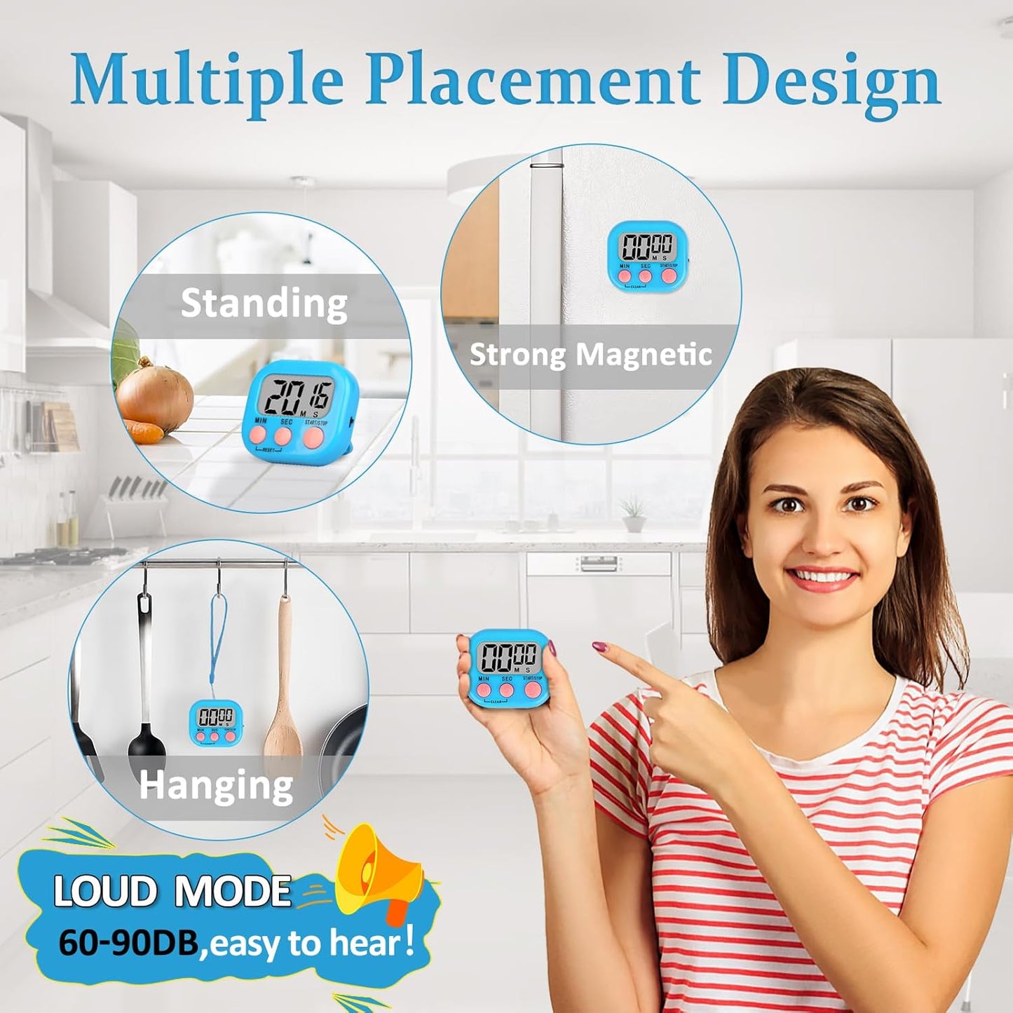 ZILLEEN Classroom Timer for Kids Teachers Digital Timers, Blue Green 6 Pack