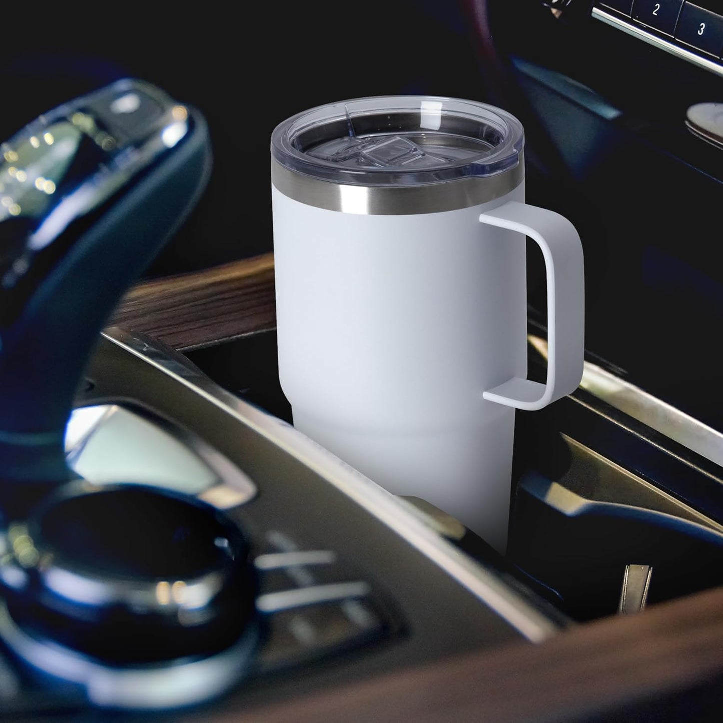 HASLE OUTFITTERS 20oz Tumbler Bulk with Lid, Stainless Steel Tumbler Bulk with Handle, Metal Insulated Travel Coffee Mug Set with Handle, Double Wall Vacuum Leak Proof Tumbler Cup, White 6 Pack