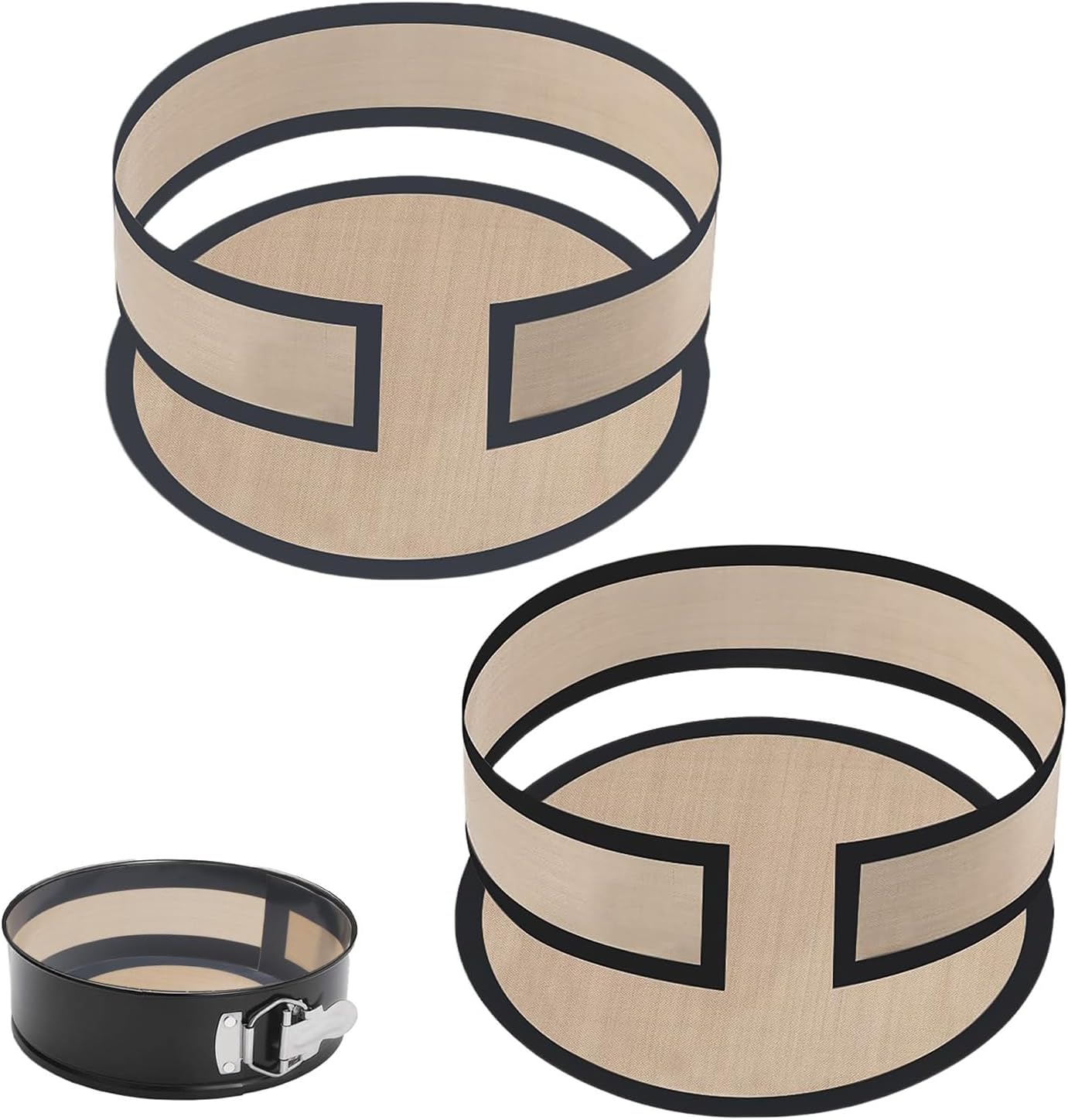 Silicone Baking Mat 9-Inch Nonstick & Reusable, Dishwasher/Oven Safe Cookie Sheet Protector for Cheesecakes, Cookies, Pizza, Bread, Macarons & Pastries (2 Set)