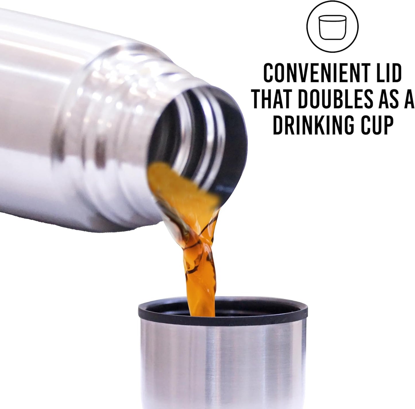 Best Stainless Steel Coffee Thermo | BPA Free & Triple Wall Insulated | Hot Water & Cold Drinks for Hours | Perfect for Biking, Backpack, Camping, Office | Fits Most Car Cupholders (500 ML)