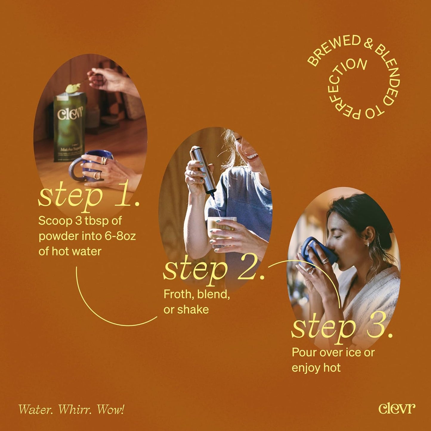 Clevr Blends Turmeric Powder, Golden Milk Instant Latte Mix, Superfood Powder with Oat Milk, Lions Mane, Reishi Mushroom, Organic Spices, Coconut Cream, Ashwagandha, Serve Hot or Iced, (14 Lattes)