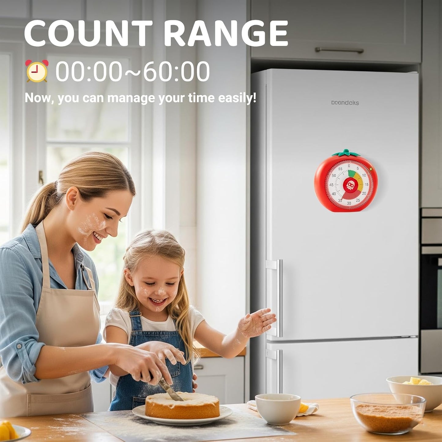 Timer for Kids, 60-Minute Countdown Visual Timer for Classroom Office Kitchen, Desk Timers Kids Time Management Tools for ADHD Focus, 4-Color Zone Pattern Pomodoro Timers