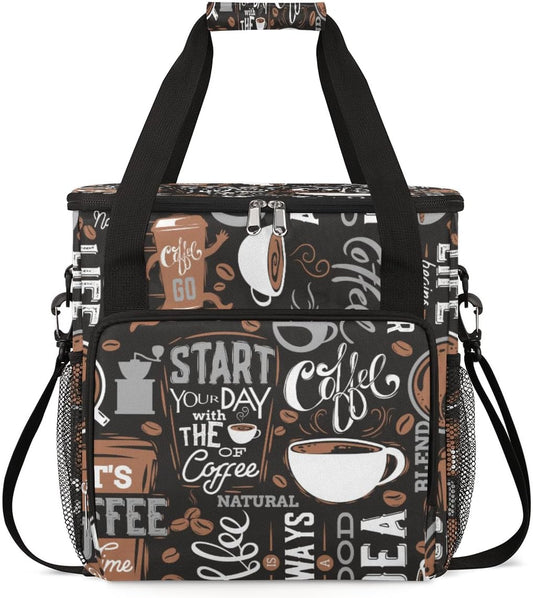 cfpolar Coffee Maker Storage Bag, Waterproof Travel Carrying Storage Tote Bag Organizer Case, Compatible with K-Mini or K-Mini Plus, And Suitable for Other Accessories， With Pockets for K-Cup Pods