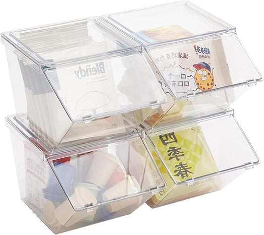 Roninkier 4 pack Coffee Pod Holder Tea Bag Organizer, Large Capacity Stackable Coffee Bar Accessories for Counter