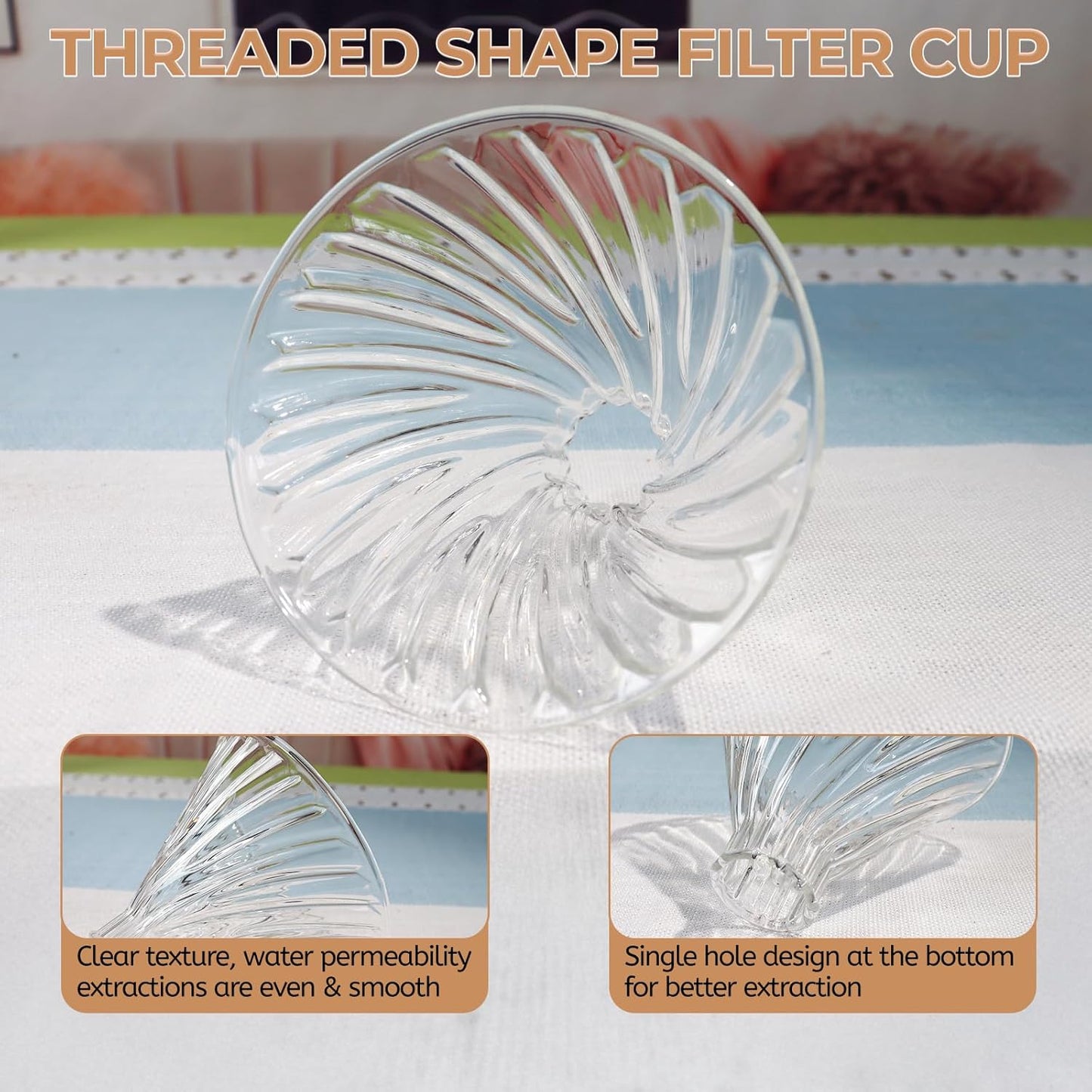 Pour Over Coffee Maker 600ml Borosilicate Glass Drip Coffeemaker Server Set with 100pcs V60 Cone Paper Filters Walnut Collar Glass Lid Clear Hand Brew Dripper Carafe for Home Camping Travel 20.29oz