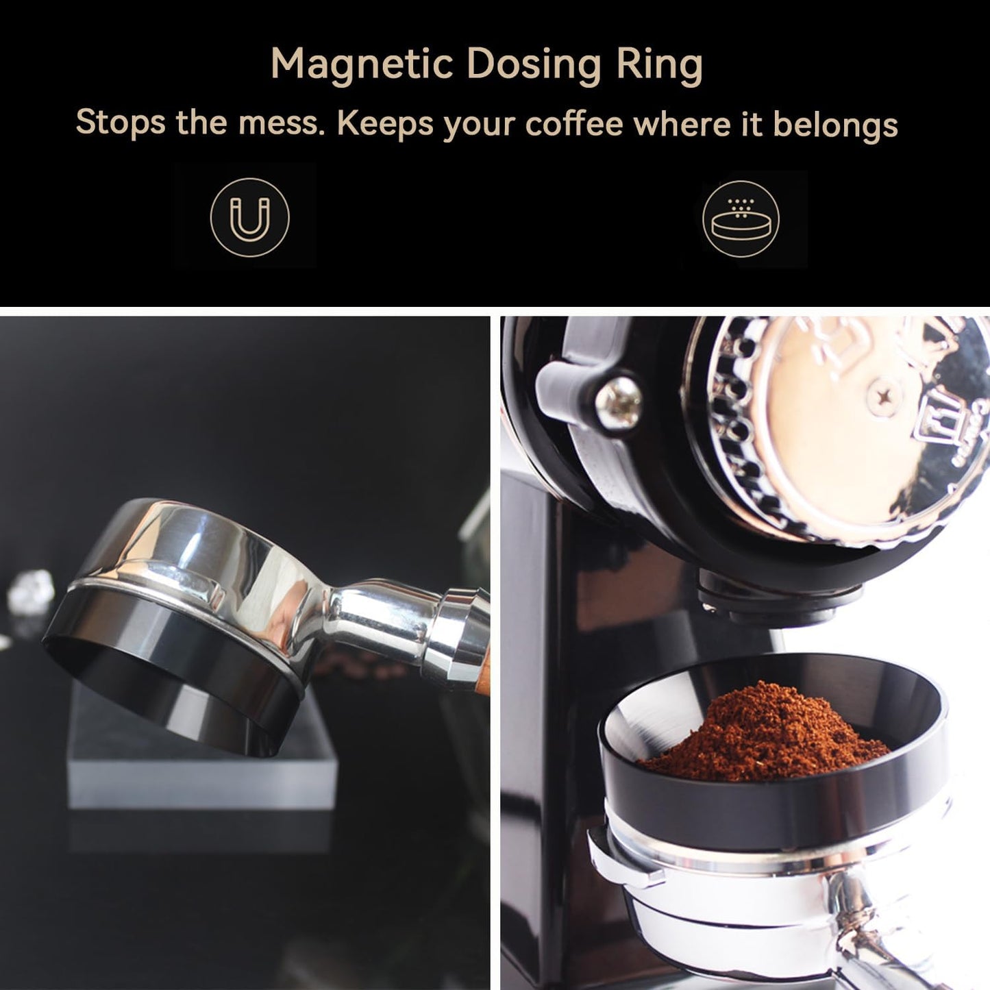 51mm Espresso Tamper Set: Espresso Accessories Kit with Adjustable Spring-Loaded Tamper, Stainless Steel WDT Tool and Magnetic Dosing Funnel for 51 mm Portafilters