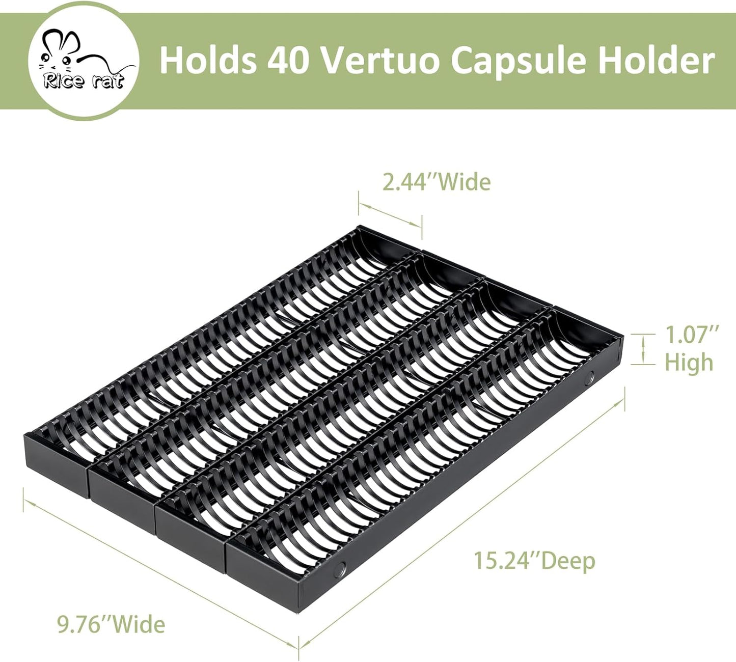 Rice rat Coffee Pod Holder Drawer Organizer Insert for Counter,Nespresso Pod Holder DIY Magnetic Connect Black Metal(4 Packs)