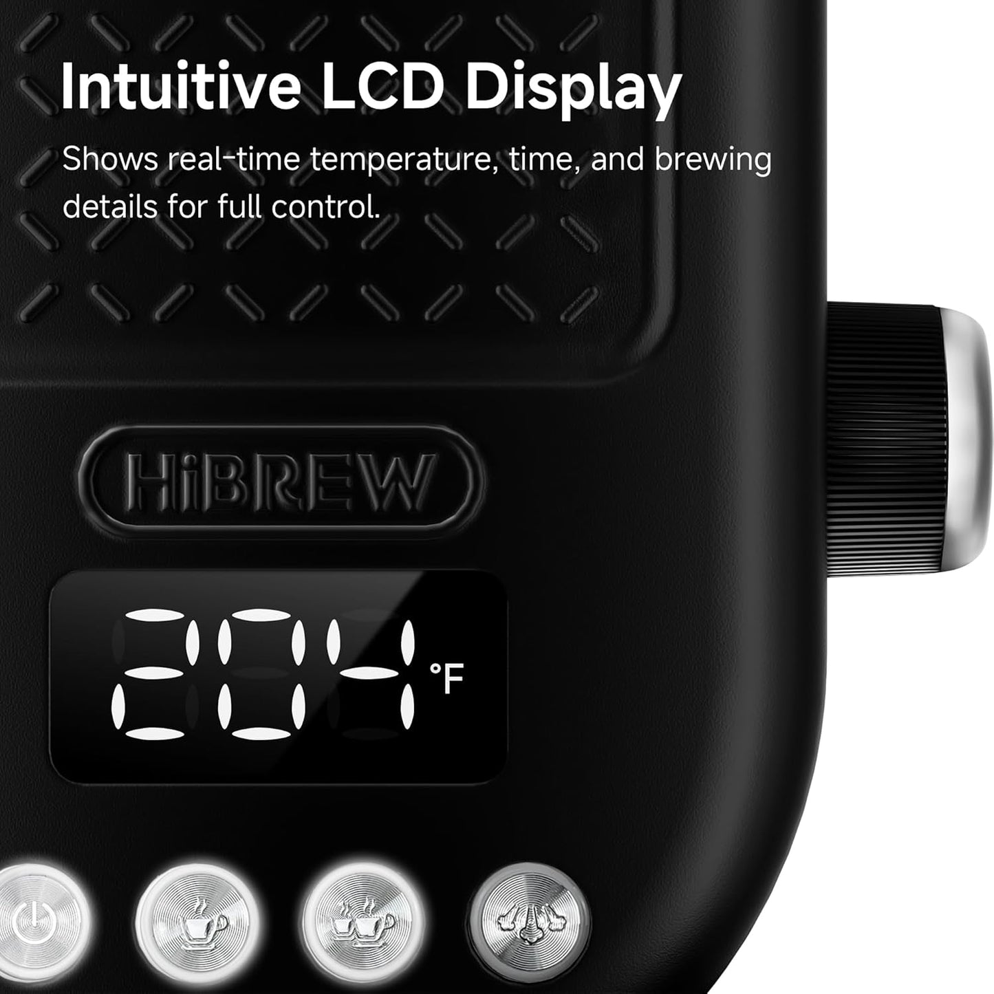 HIBREW H10B - 51mm Espresso Machine - Temperature & Cup Volume Adjustable at will - With Intelligent Display Screen & Pressure Gauge - Stainless Steel Body (Black)