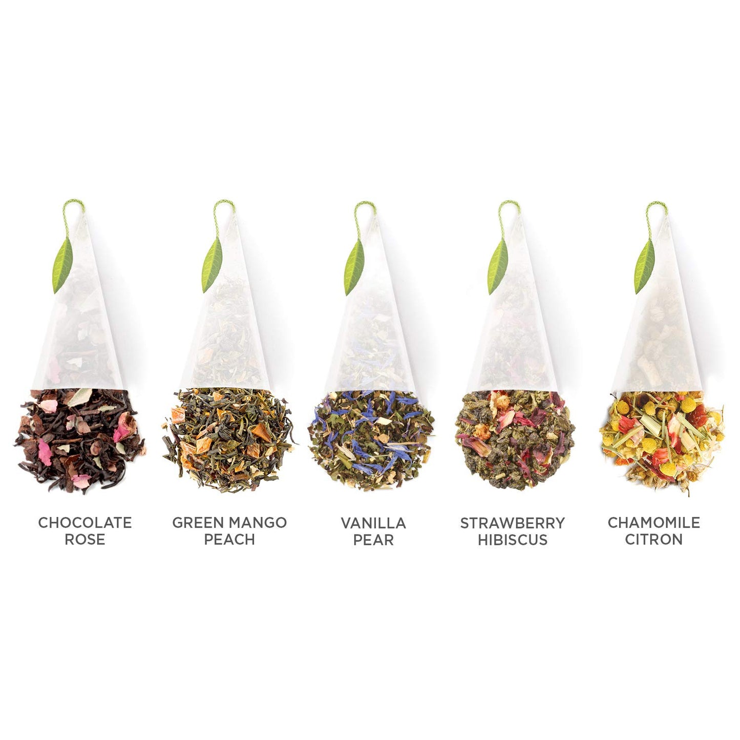 Tea Forte Jardin Organic Fruit, Herb and Flower Teas, Petite Presentation Box Tea Gift Set Sampler, 10 Count, 2 of Each Variety Individually Wrapped Handcrafted Pyramid Infuser Bags