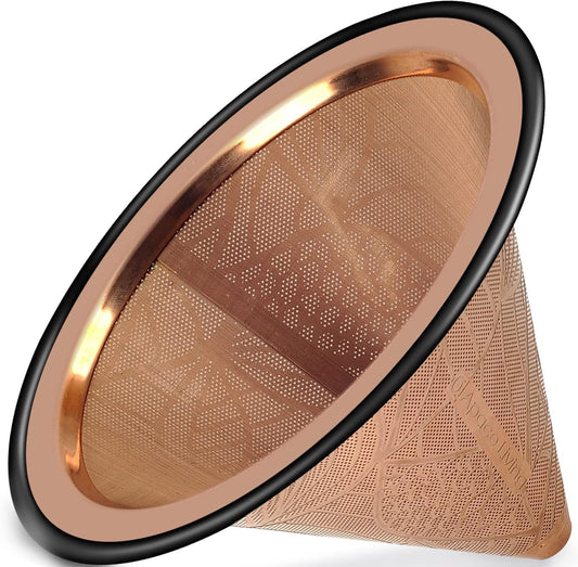 Compatible with Chemex, Hario V60 Pour Over Coffee Filter - Wide Metal Base Reusable Stainless Steel Coffee Dripper - Paperless Coffee Filter for Sustainable Brewing