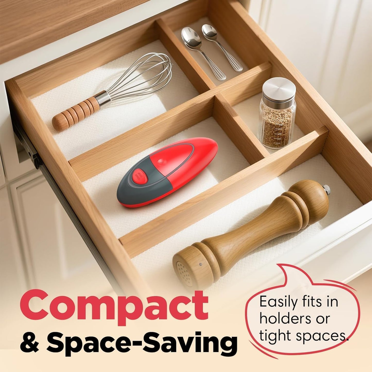 One Touch Electric Can Opener Open Almost Can with Smooth Edge, Electric Can Openers for Kitchen Food-Safe Magnetic Catches Cover, Electric Can Opener for Seniors, Arthritis and Chef