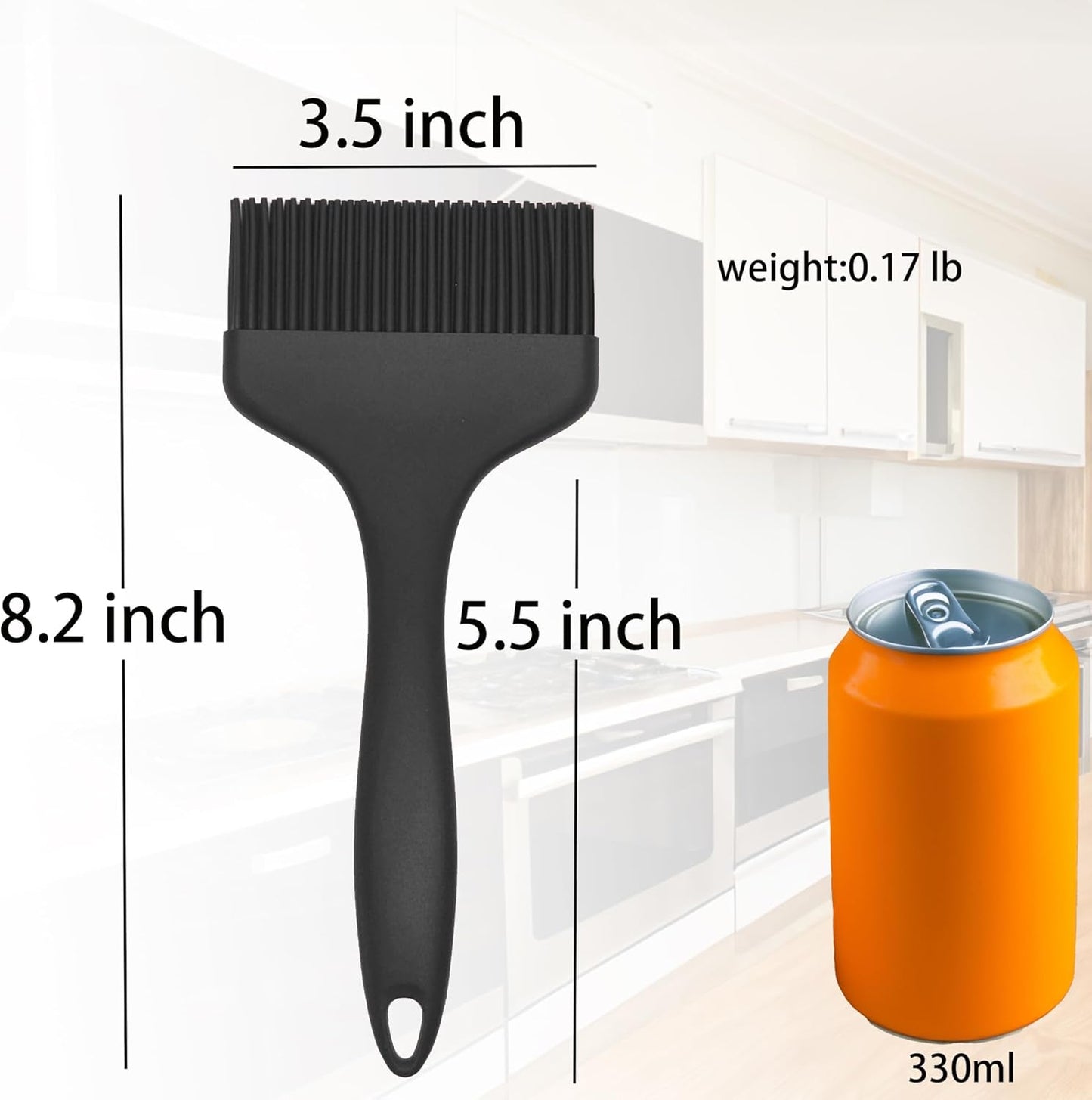 2 Pcs Of Silicone Basting Brushes Heat Resistant Pastry Brush Oil brush BBQ Grill Brush Set One-Piece Design, Suitable For Barbecue Oven Teppanyaki Kitchen Cooking Easy Clean Black