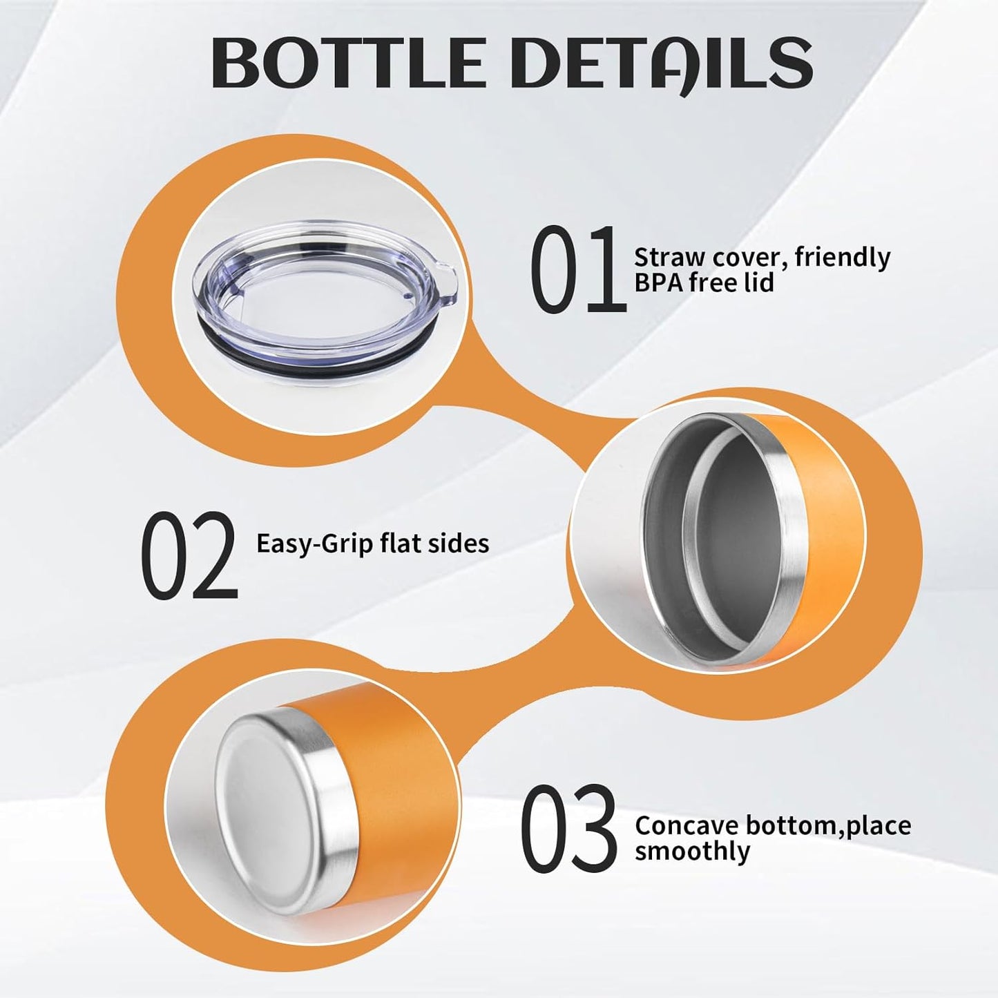 StarSpeed 20oz Tumbler Bulk with Lid, Stainless Steel Insulated Tumblers Double Wall Vacuum Insulated Travel Mug, Powder Coated Coffee Cups for Hot and Cold Drinks(Orange,1)