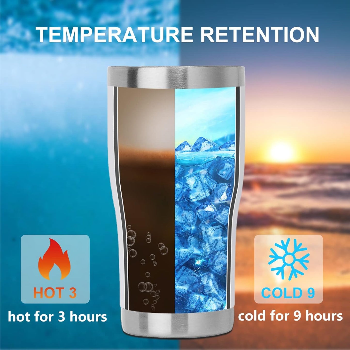 DOMICARE 20oz Tumbler with Lid Stainless Steel Tumblers Bulk, Double Wall Vacuum Insulated Coffee Travel Mug Powder Coated Tumbler, 4 Pack White