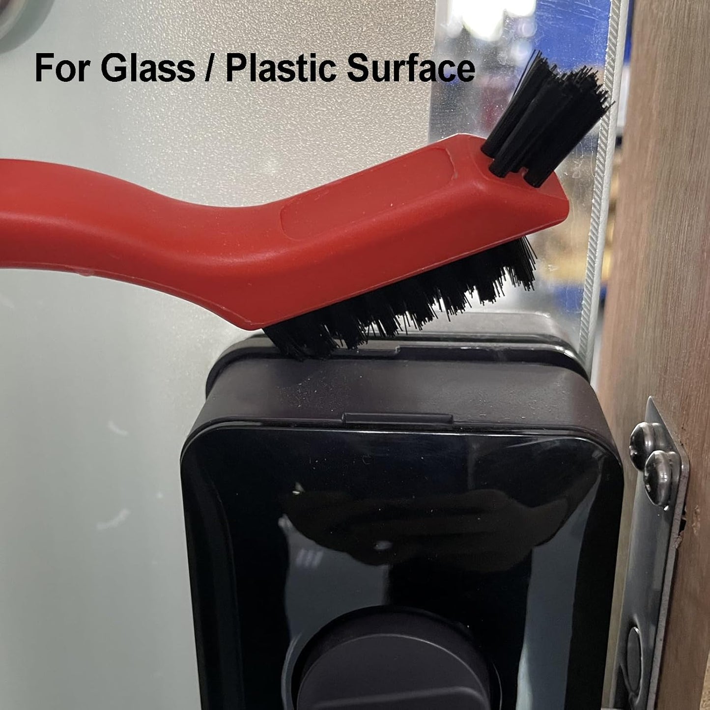 6Pcs Mini Wire Brush Set, Stainless Steel/Brass/Nylon Bristles Wire Brushes, Curved Handle Soft Grip for Rust, Dirt & Paint Scrubbing with Deep Cleaning – 7 Inches (Red)