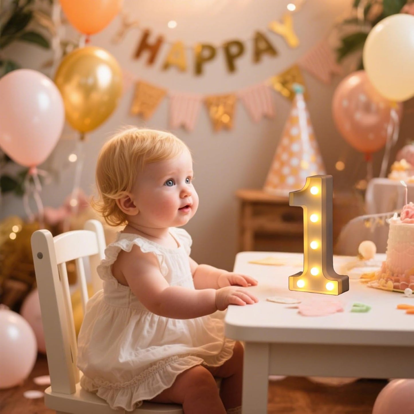 Foaky Decorative Led Marquee Light Up Number, Marquee Light Up Number Sign for Night Light Wedding Birthday Party Christmas Home Bar Decoration Number(1)