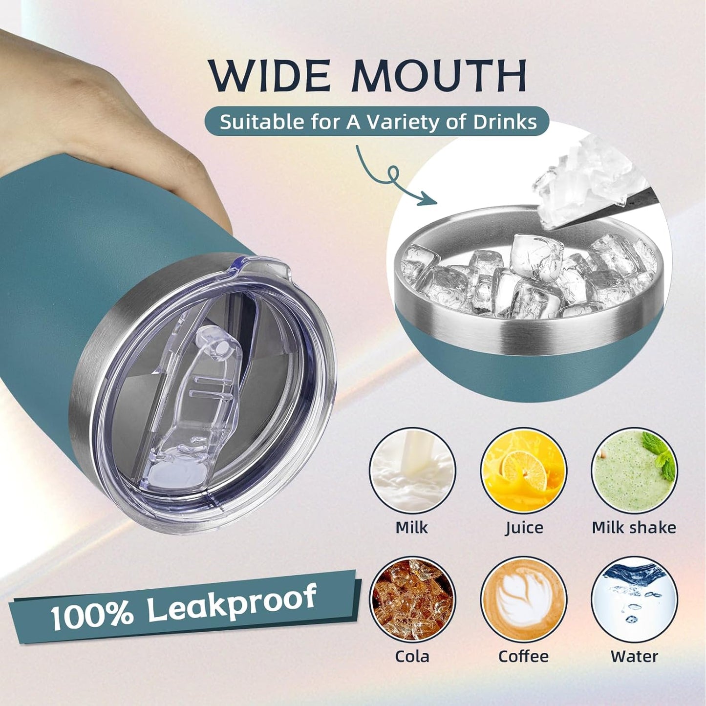 MEZMUT 20oz Coffee Tumbler with Lid and Straw Double Wall Vacuum Insulated Cup Stainless Steel Travel Mugs Insulated for Hot & Cold Leakproof Powder Coated Tumbler for Indoor Outdoor(Mayan Blue)