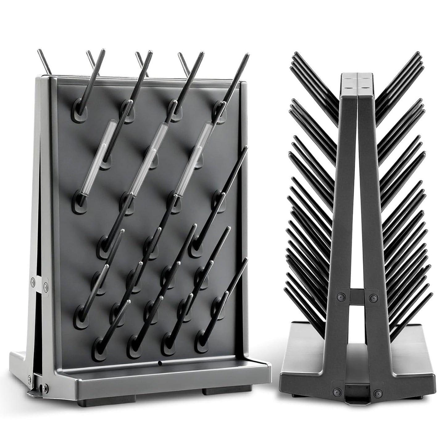 54 Pegs Lab Drying Racks Double Sided Pegboard Bench-top Wall-Mount Laboratory Glassware Detachable PP Test Tube Drying Draining Rack Cleaning Equipment