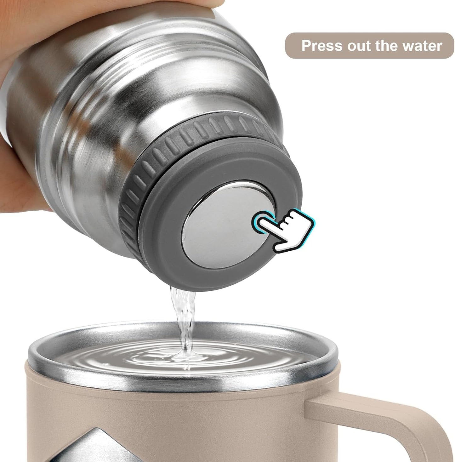 Stainless Steel Thermo 700ml/23.7oz Vacuum Insulated Bottle with Cup for Coffee Hot drink and Cold drink water flask.(Brown,Single)