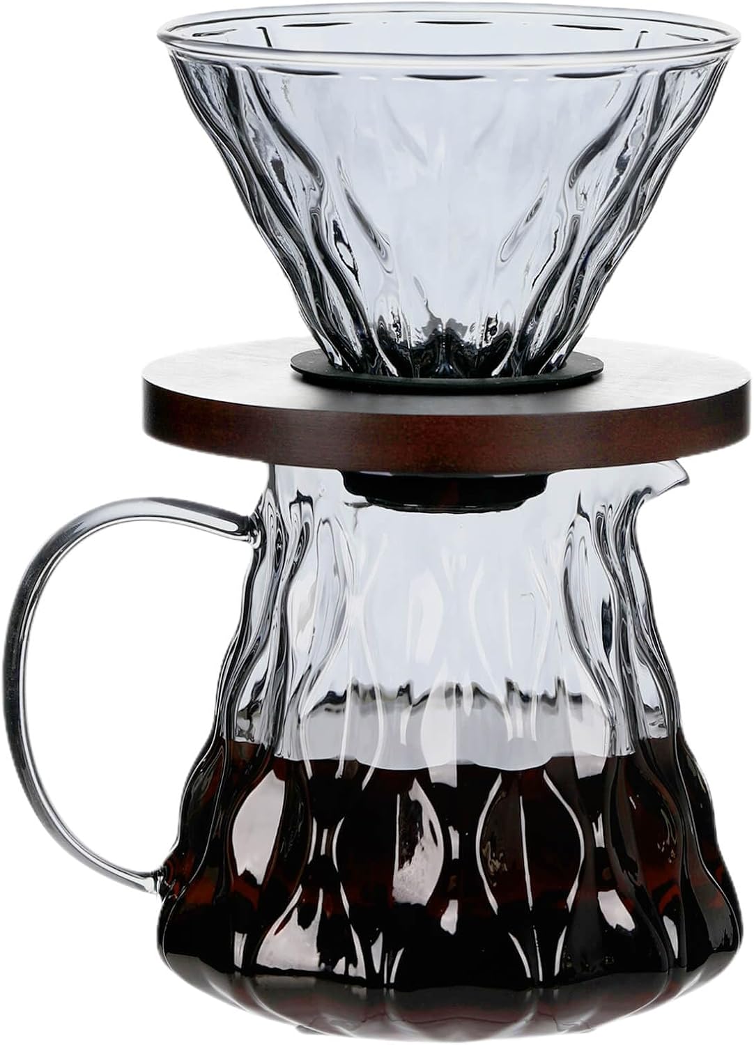 Unbreakable - Pour Over Coffee Maker 650ML/22OZ, Heat Resistant Borosilicate Glass Dripper with Filter Holder, BPA-Free Manual Coffee Brewer for Home and Office Use