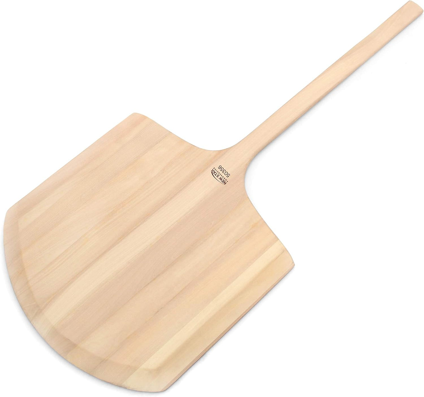 New Star Foodservice 50356 Restaurant-Grade Wooden Pizza Peel, 18" L x 18" W Plate, with 24" L Wooden Handle, 42" Overall Length
