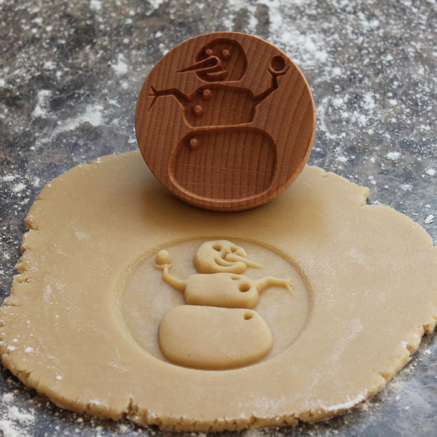 Wood Cookie Stamp, 2.5 Inch (Snowman CS-015)