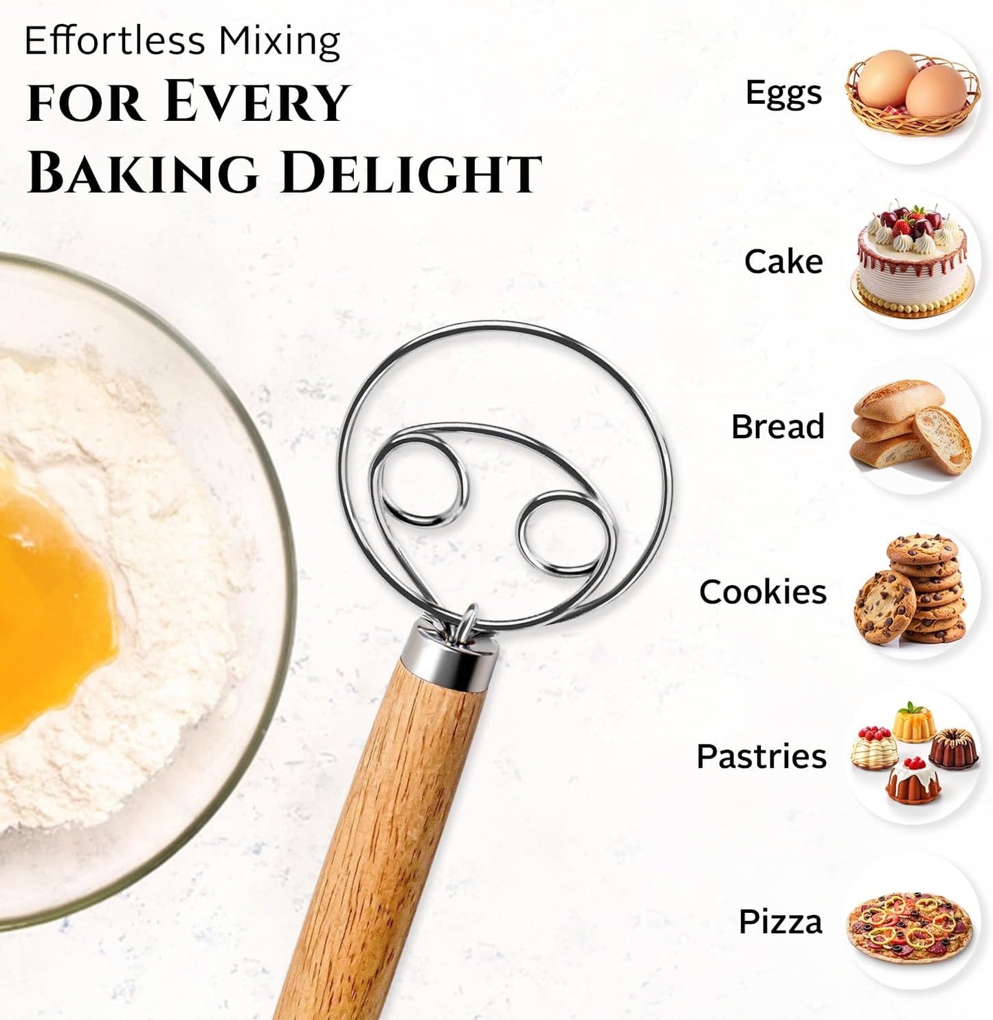 Spartali & Company Versatile 13-Inch Danish Dough Whisk for Sourdough: Essential Sourdough Bread Baking Supplies, Bread Making Tools, and Baking Tools - Whisks for Cooking & Mixing Dough Effortlessly