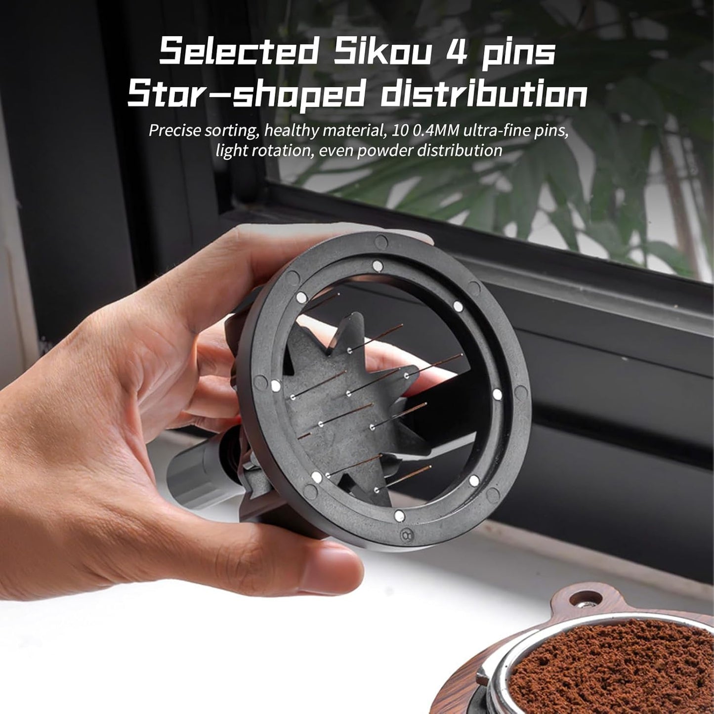 Irishom Adjustable WDT Tool Espresso Stirrer Distribution Tool 304 Stainless Steel Needles Coffee Distributor Detachable Coffee Powder Stirrer