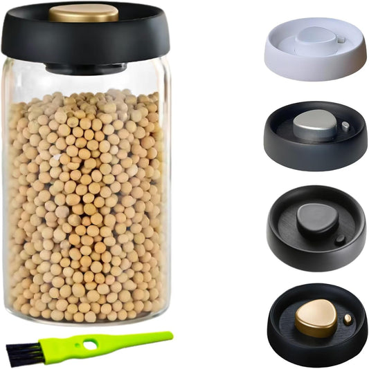 Vacuum Glass Jar with Airtight Lid,41floz/1200ml Borosilicate Glass Coffee Canister Container,Perfect for Coffee Beans & Grounds,Loose Leaf Tea,Candy,Sugar,Nuts,Spices