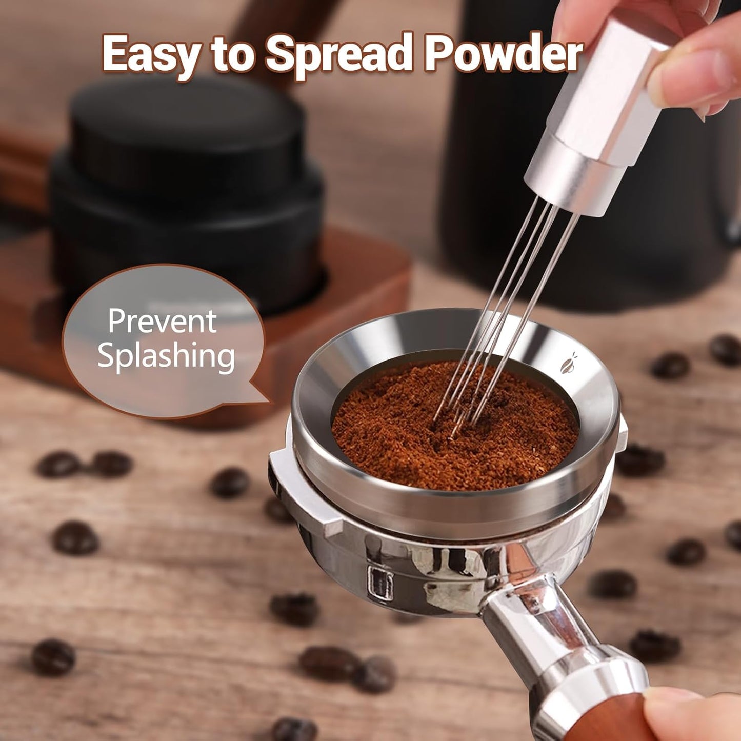 54mm Espresso Dosing Funnel, 304 Stainless Steel Coffee Dosing Ring, Portafilter Funnel with 6 Magnetic, Barista Tools Compatible with Breville 54mm Portafilter