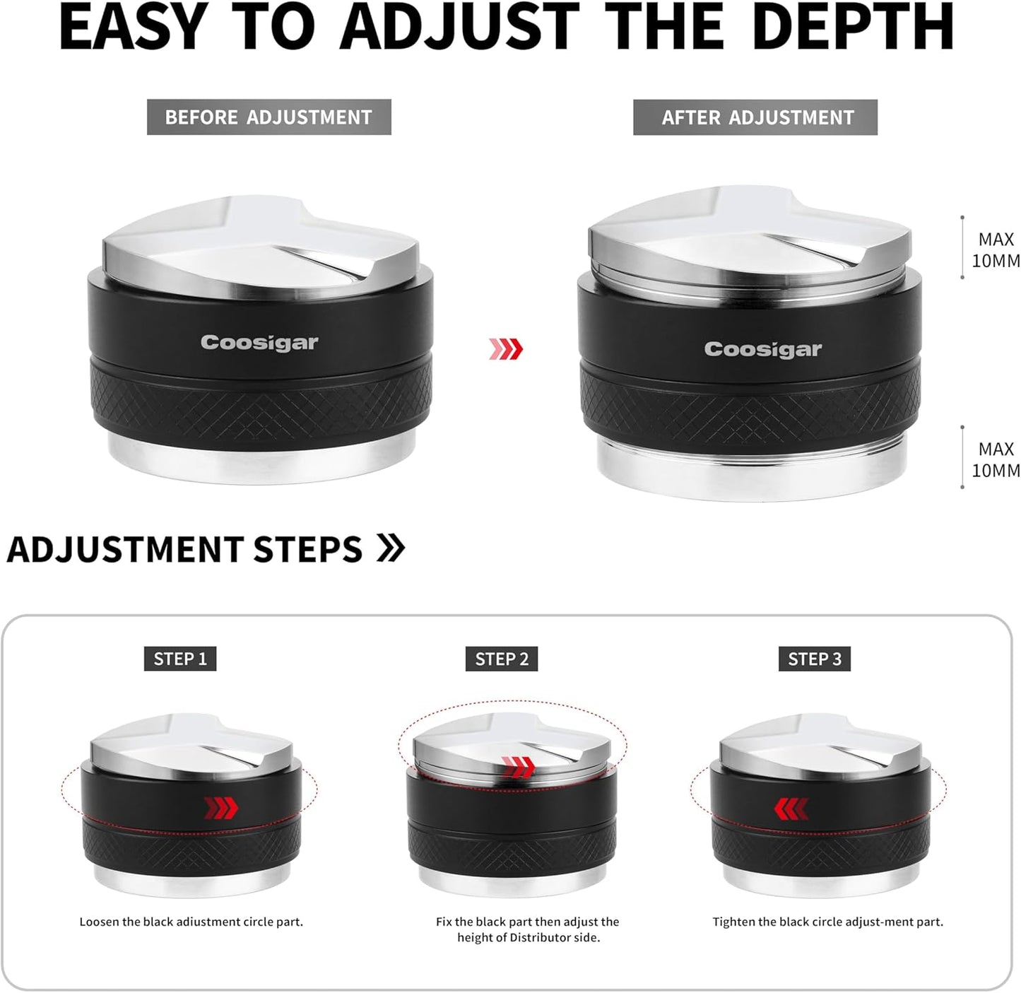 54mm Coffee Distributor and Tamper,Dual Head Coffee Leveler Fits for Breville 54mm Portafilter,Professional Espresso Hand Tamper.
