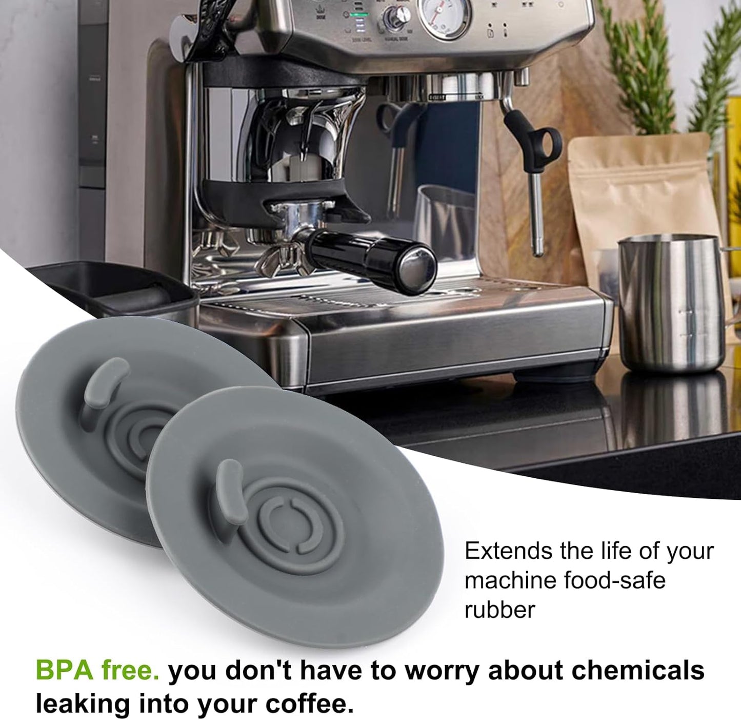 2Pack 54mm Espresso Backflush Cleaning Disc for Breville BES870XL/878/880/810BSS/840XL Machines,Professional Coffee Machine Accessories with Durable Silicone Compatible with Cleaning Tablets