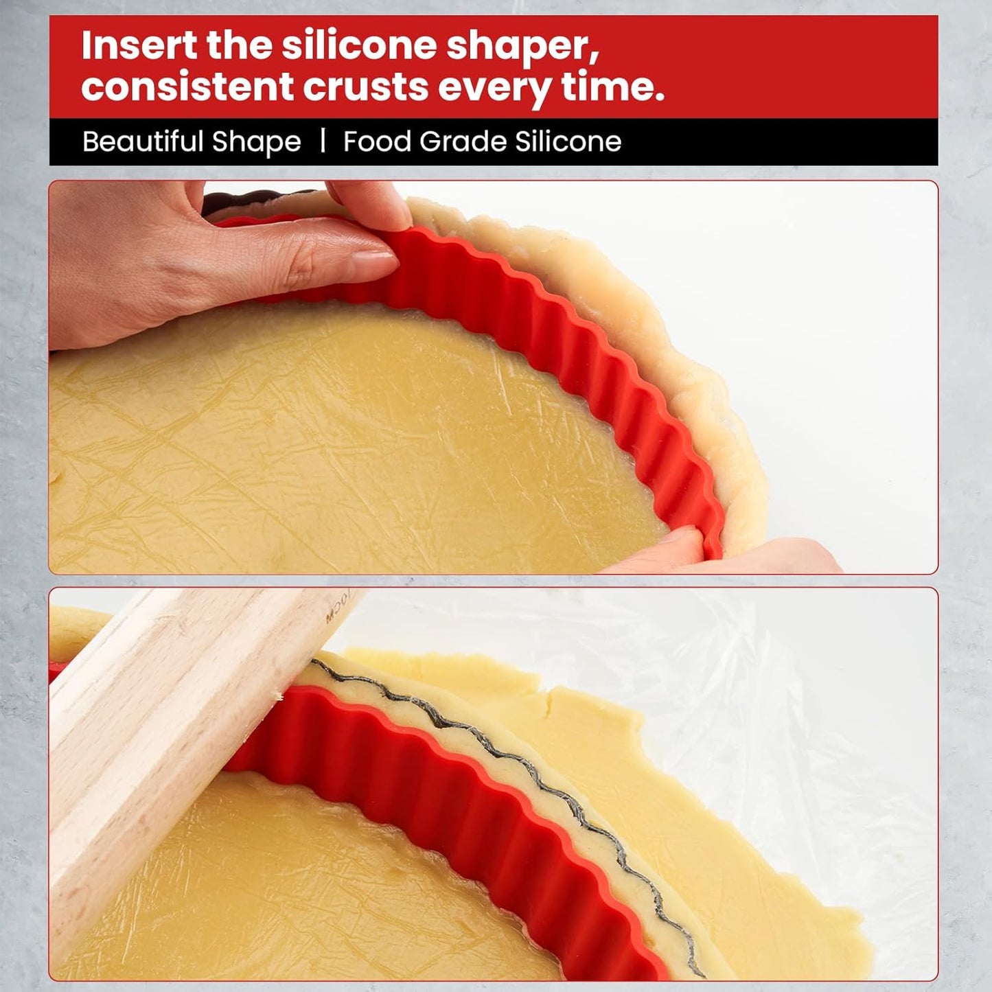 Tart Pan with Removable Bottom,9 Inch Tart and Quiche Pan,Non-stick Round Carbon Steel Deep Fluted Pie Pan with Crust Shaper Ring - Quiche Baking Dish Tart Pans For Baking Party Festival