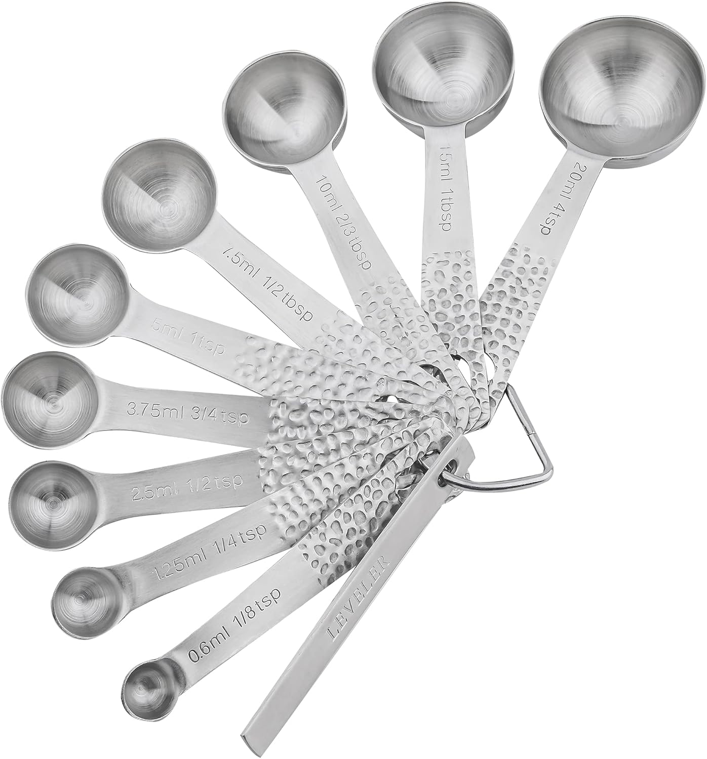 Measuring Cups and Spoons Set 20 for Dry & Liquid, Metric & US 18/8 Stainless Steel Measure Cups and Spoons Set with Leveler for Baking & Kitchen